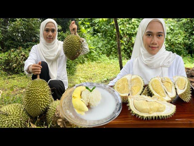 MASAK DALAM KEBUN | KUTIP DURIAN TERUS BUAT PULUT DURIAN ,Berlemak sedapnye..