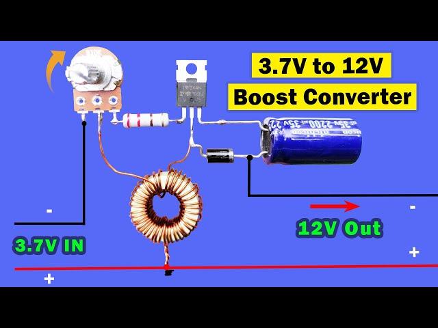 Make DIY Boost converter 3.7v to 12v, Step up voltage adjustable converter