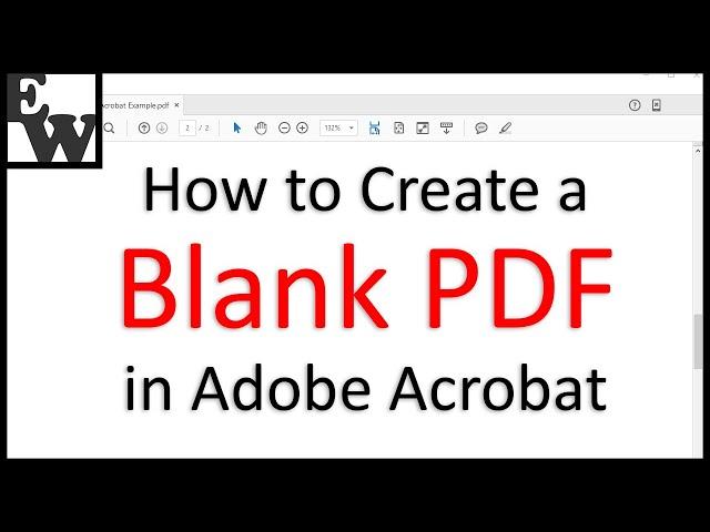 How to Create a Blank PDF in Adobe Acrobat