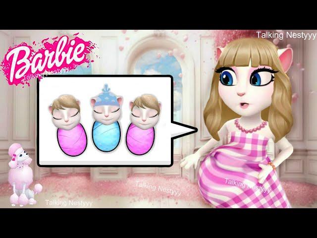 Barbie PREGNANT With TRIPLETS / My Talking Angela 2