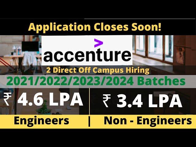 Accenture Recruitment 2024 | Direct Off Campus 2024 2023 2022 2021 batches |PADA 4.6LPA &SASA 3.4LPA