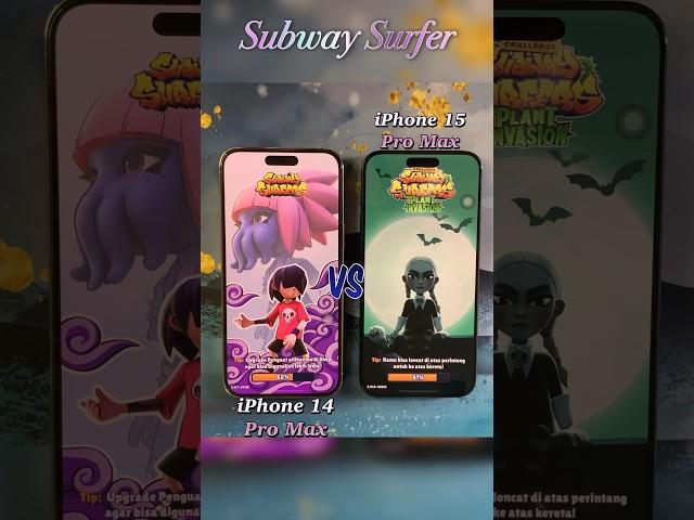 iPhone 14 Pro Max vs iPhone 15 Pro Max open Subway Surfer. #shorts