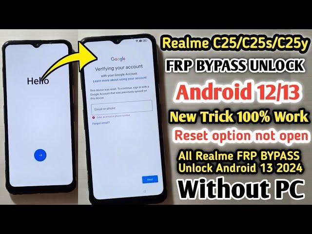 Realme C25s Frp Bypass Android 13 | Realme C25s (RMX3195) Google Account Bypass Without Pc