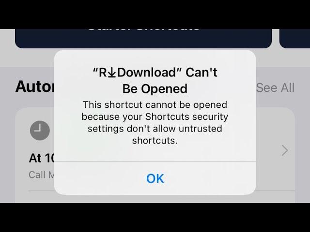 R shortcut not working |How to Allow untrusted shortcuts not showing in iphone | iOS 15 |r shortcut