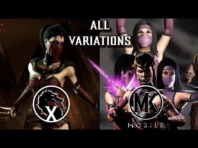 MKX vs MK Mobile - MILEENA Every move sets, & X Ray side by side comparison