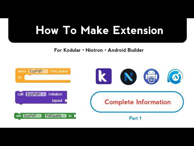 How To Make Extension For Kodular,Niotron, Android Builder || Part 1 ||  Rajaks Gyan