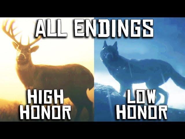 Red Dead Redemption 2 - ALL 8 ENDINGS (Low & High Honour) [PC, 4K]