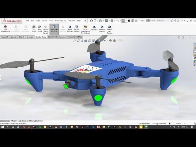 Modeling Drone(Quadcopter) using Solidworks step by step