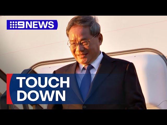 Chinese Premier Li Qiang arrives in Australia | 9 News Australia