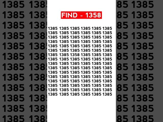 Let See How Genius You are - Find 1358 #Shorts