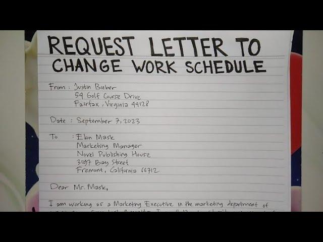 How To Write A Request Letter to Change Work Schedule Step Guide | Writing Practices