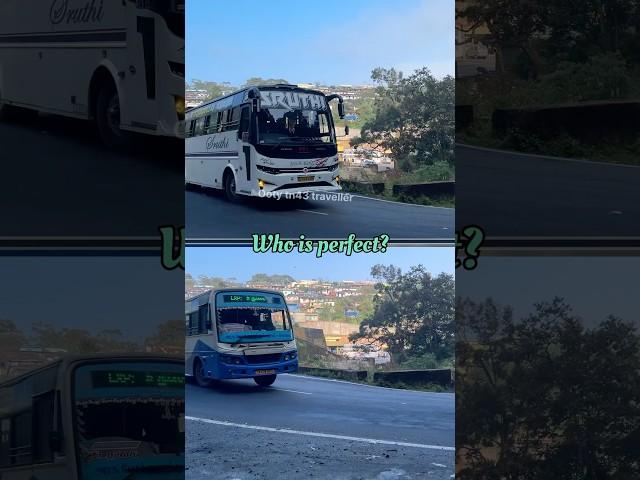 TNSTC and private buses mass turn in sharp curve ghat road morning early birds