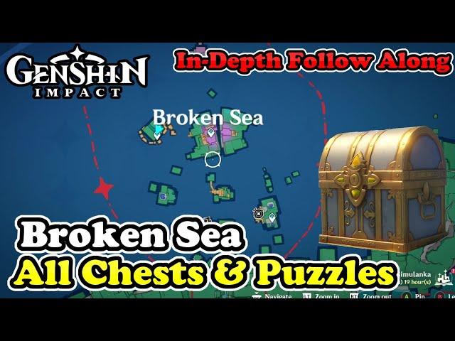 Broken Sea All Chests & Puzzle Genshin Impact Broken Sea 100% Exploration