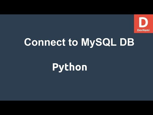 Python Connect Read MySQL Database