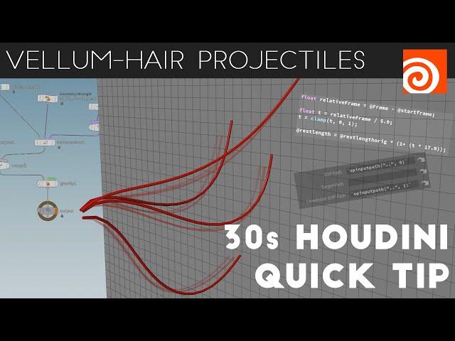 Houdini 30s Quick Tip #12 - Vellum Hair Projectiles