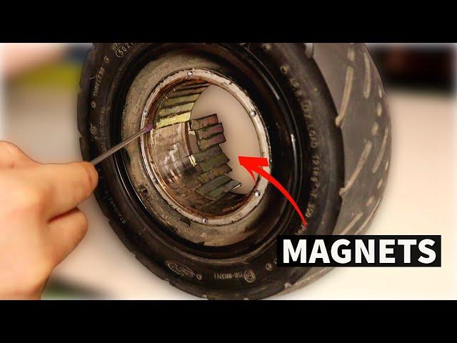 Fixing magnets on noisy electric scooter motor hub