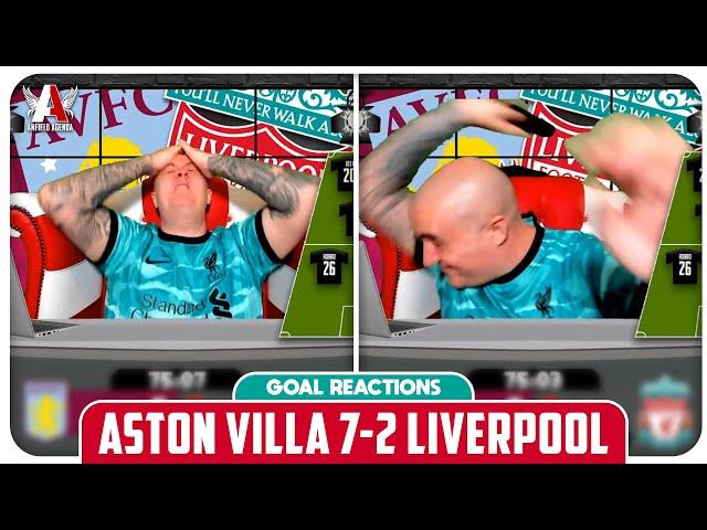 ASTON VILLA 7-2 LIVERPOOL FAN GOAL REACTIONS