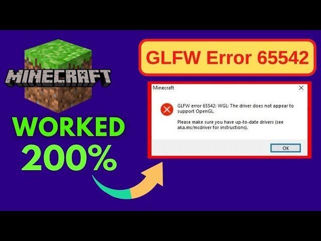 GLFW Error 65542 Minecraft: WGL Fix: The Driver Does Not Appear To Support OpenGL | Minecraft