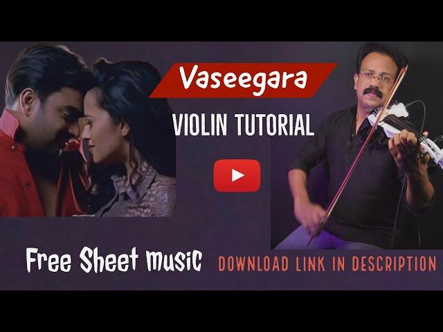 Vaseegara | Zara Zara | Violin Tutorial | Intro Music |Sundar mudappallur