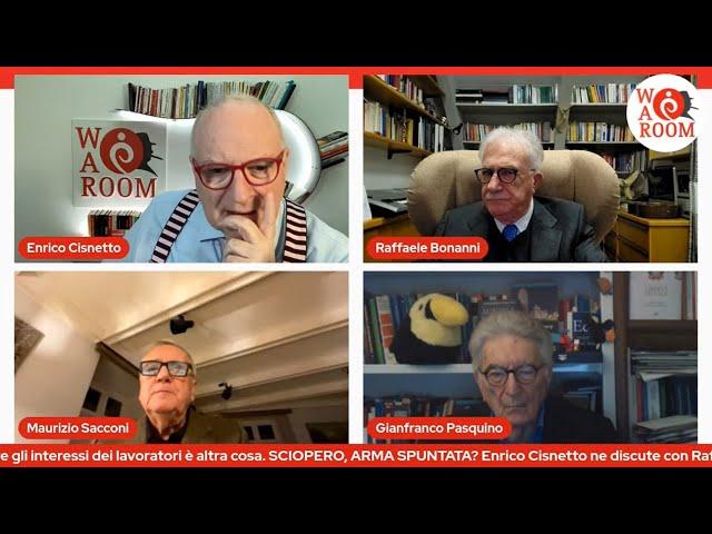 WAR ROOM di Enrico Cisnetto con Raffaele Bonanni, Gianfranco Pasquino e Maurizio Sacconi