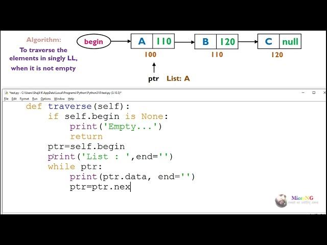 Traversing a Singly Linked List python