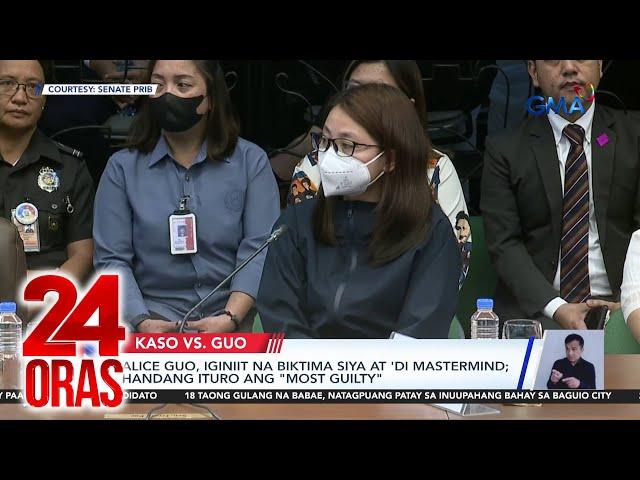 Alice Guo, iginiit na biktima siya at ‘di mastermind; handang ituro ang “most guilty” | 24 Oras