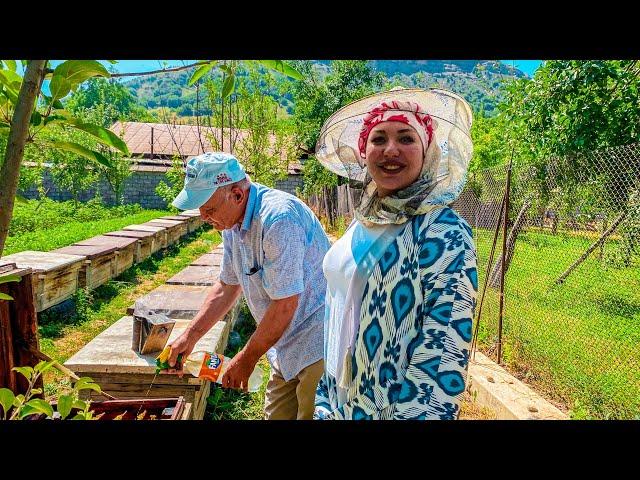 Узбекистан! Жизнь ПЧЕЛОВОДА в горах! ПОКУСАЛИ ПЧЁЛЫ! Раздулось ЛИЦО! КАЗАН - Кабоб! Сельская ЖИЗНЬ!