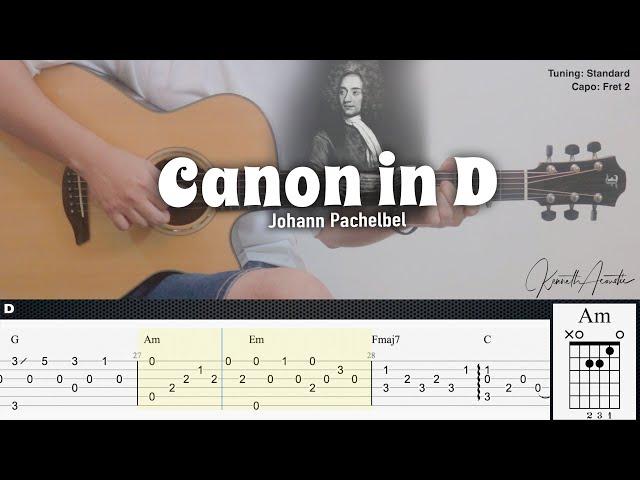 Canon in D - Johann Pachelbel | Fingerstyle Guitar | TAB + Chords + Lyrics