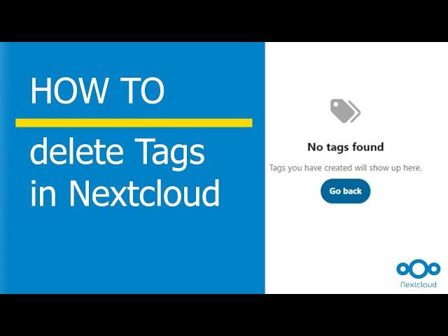 How to delete Tags in Nextcloud