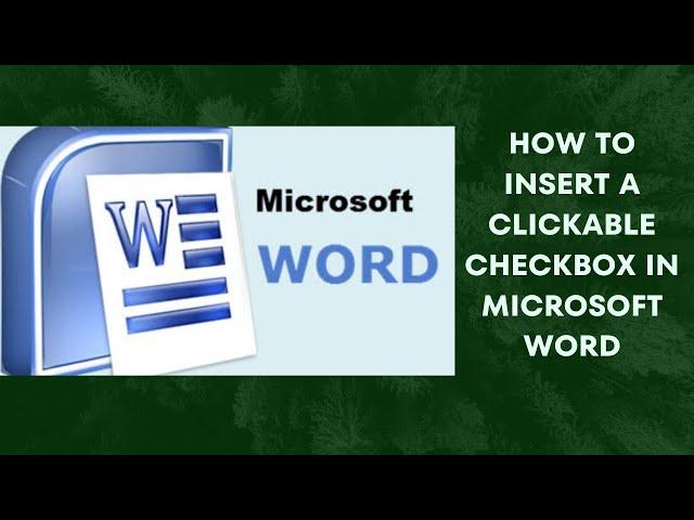 How to Insert a Clickable Checkbox in Microsoft Word #MicrosoftWord #gsitworlddotcom