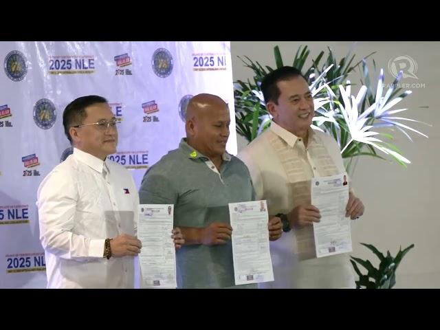 Bato Dela Rosa, Philip Salvador, Bong Go file COCs