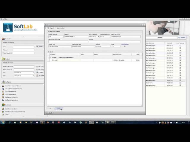 Softlab  Kerkimi i analizave sipas dates
