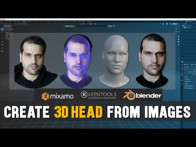 How to Create a 3D Head in Blender and Attach 3d Head to Mixamo Model l Keen Tools Tutorial