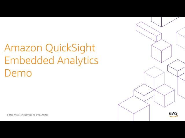 Amazon QuickSight Embedded Analytics Demo