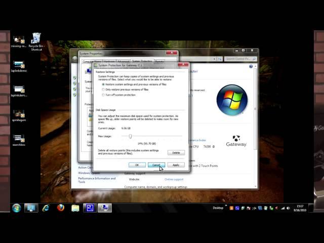 System Restore In Windows 7