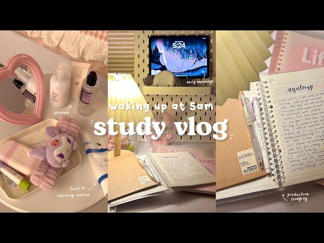5am study vlog  5am morning routine, cafe study, lots of studying, hauls and more
