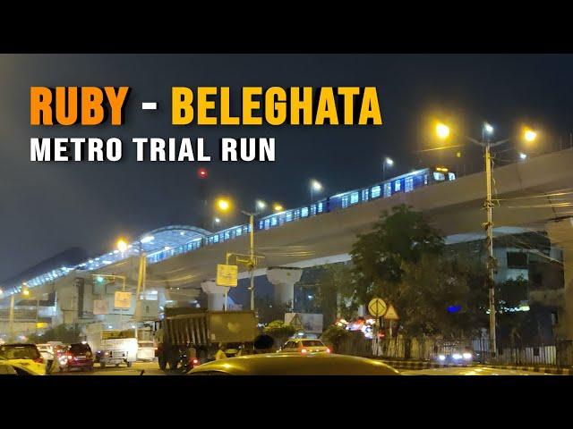 RUBY - BELEGHATA Metro First Trial Run | Kolkata Metro Orange Line