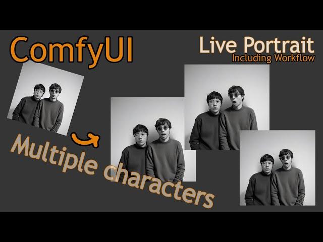 ComfyUI Live Portrait multiple characters animation #comfyui #liveportrait