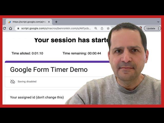 Add a timer to a Google Form with Google Apps Script