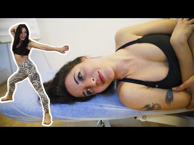 DANCER gets *INTENSE* CHIROPRACTIC ADJUSTMENT  with LOUD CRACKS and VISCERAL MANIPULATION