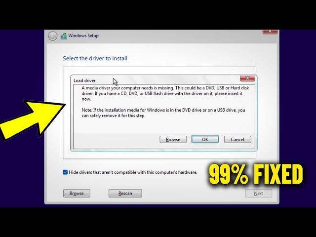 A media driver your computer needs is missing Error When Installing Windows 11/10/8/7 - How To Fix 