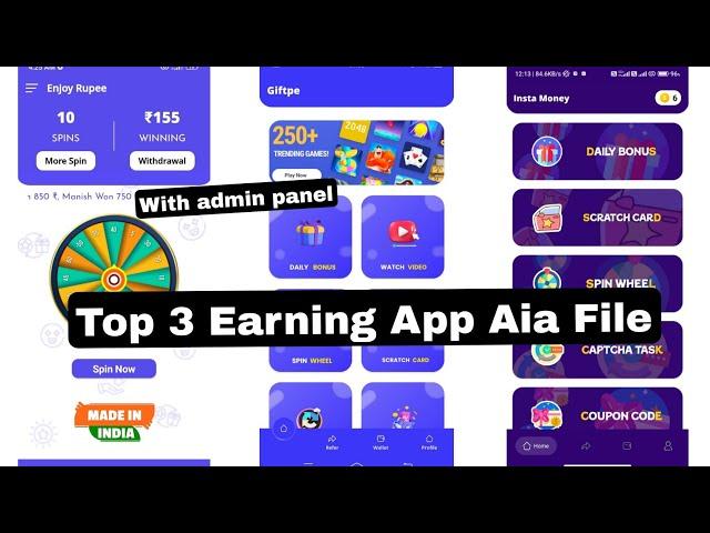  New Earning App Aia File | Task App Aia , Spin Deposut Aia, Top 3 Aia File Earning App Niotron |