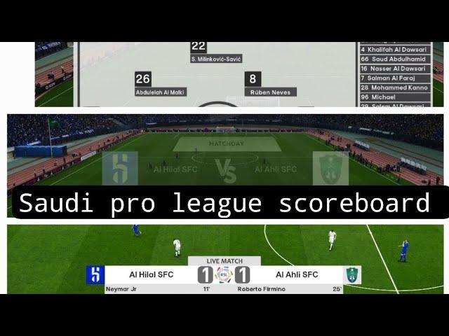 Pes 2021 Scoreboard Saudi Pro League Sider & Cpk Version