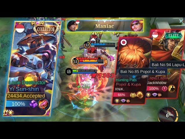 YSS MANIAC!! YSS DLYNNN VS TOP GLOBAL LAPU LAPU & POPOL KUPA!! | WHO WILL WIN?! - Mobile Legends