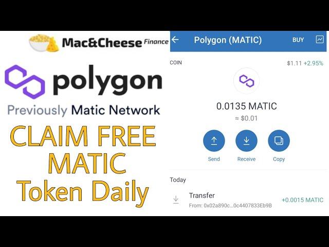 Claim Free MATIC | Polygon | MacnCheese finance | Trust Wallet | Faucet | Airdrop SparroW