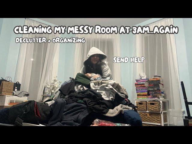 Deep Cleaning My Extremely Messy Room at 3AM! Clean My Depression Room With Me| Declutter & Organize