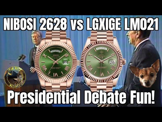 NIBOSI 2628 vs LGXIGE LM021 Day Date President Watch Comparison Fun