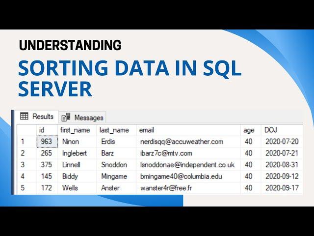 25 Sorting data in SQL Server