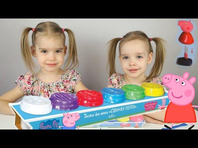 Лепим Свинку Пеппу! Свинка Пеппа из пластилина теста для лепки Peppa Pig