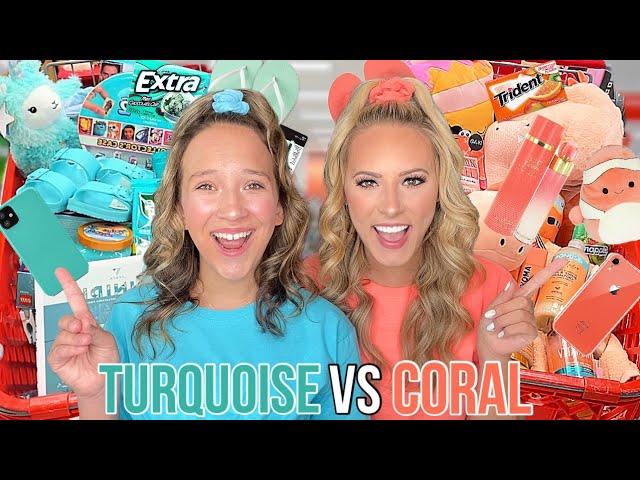 TURQUOISE VS CORAL  NO BUDGET TARGET SHOPPING CHALLENGE!